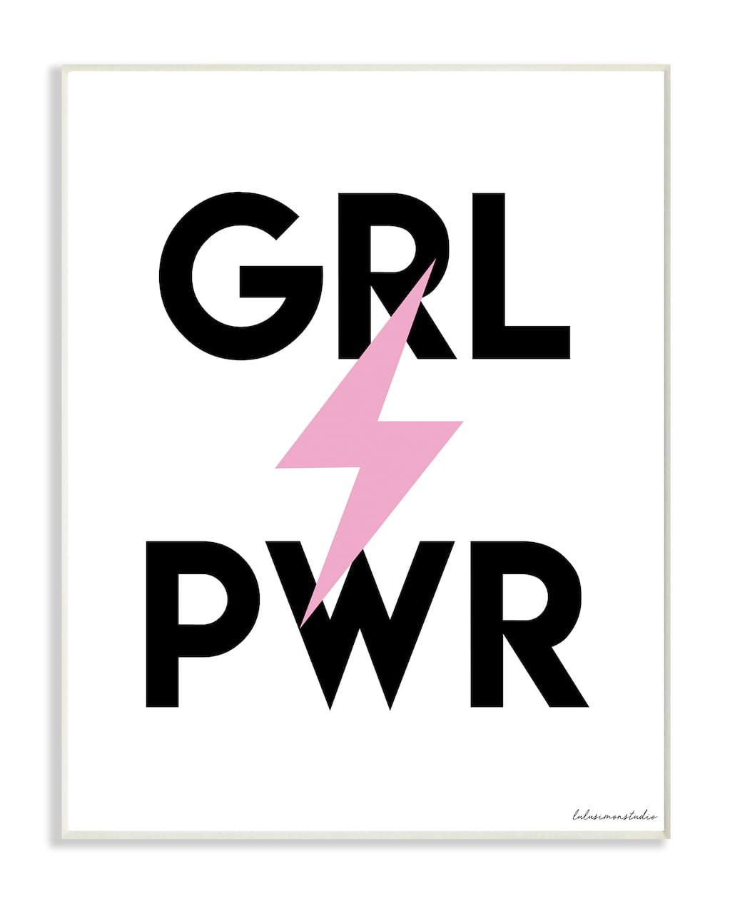 Stupell Industries lulusimonSTUDIO Girl Power Wooden Wall Plaque